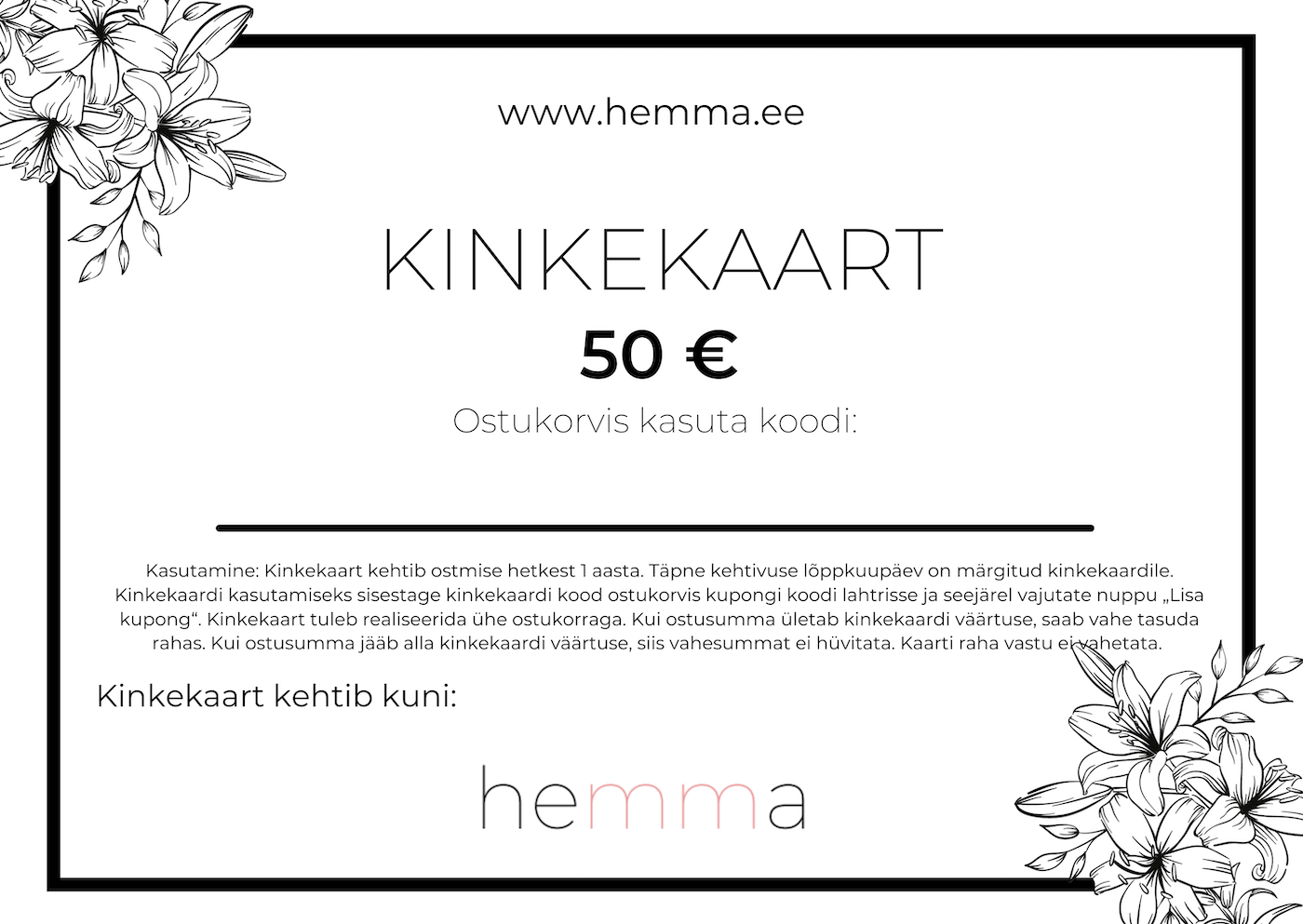 kinkekaart-hemma-ee